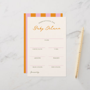 Baby Predictions Shower Guessing Game Stationery