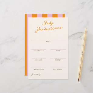 Baby Predictions Shower Guessing Game Stationery