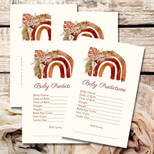 Baby Predictions Terracotta Boho Tropical Rainbow (Creator Uploaded)