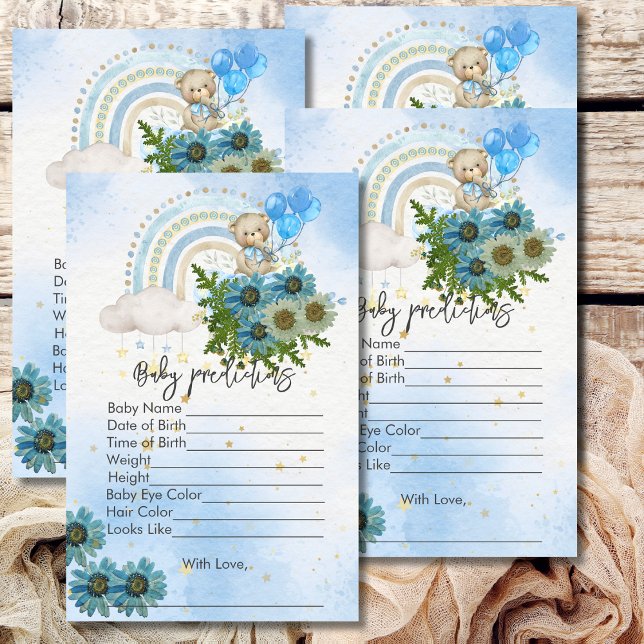 Baby Predictions We Can Bearly Wait Boho Rainbow (Creator Uploaded)