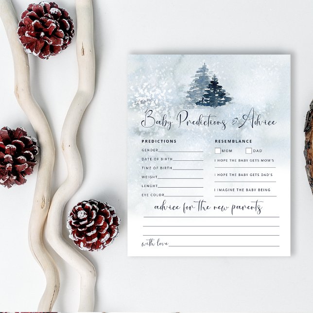 Baby predictions winter baby shower game (Creator Uploaded)