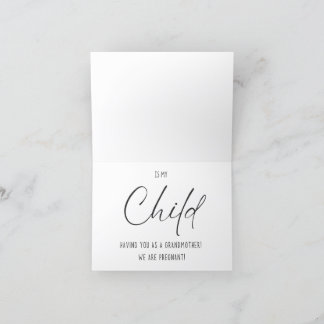 Baby & Pregnancy Announcement Card to Grandmother