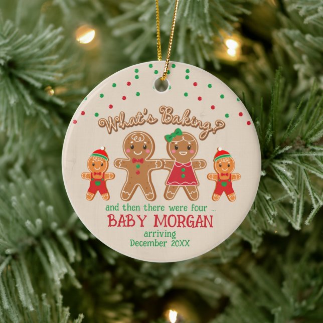 Baby Pregnancy Announcement Ornament Gingerbread  (Tree)
