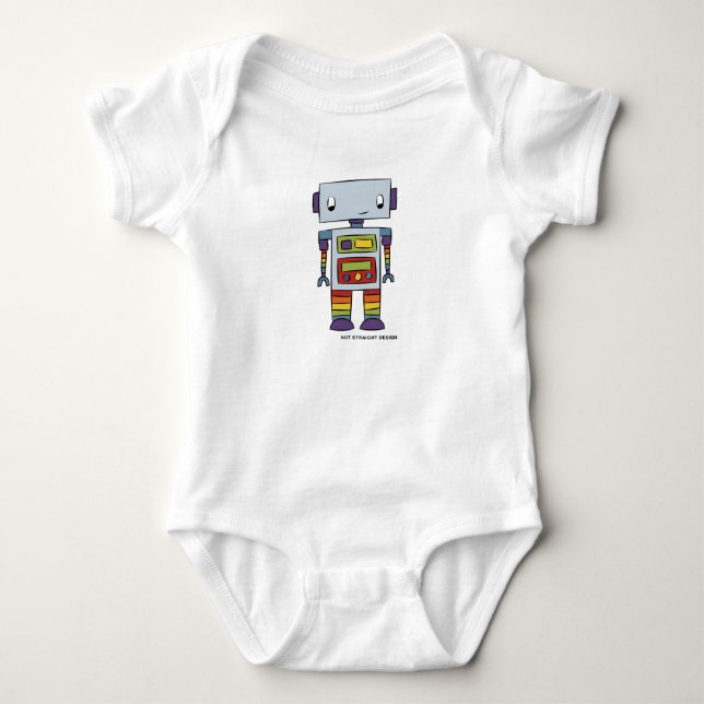 Baby Pride | Robot | Rainbow Colours Bodysuit (Front)
