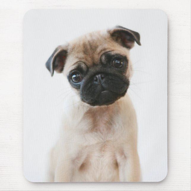 Baby Pug Portrait Mouse Mat (Front)