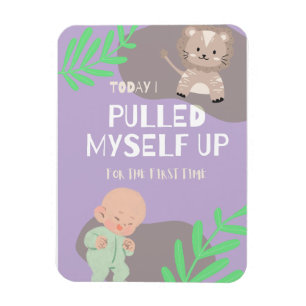 Baby pulled up day magnet