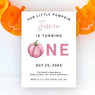 Baby Pumpkin 1st Birthday Party Invitation
