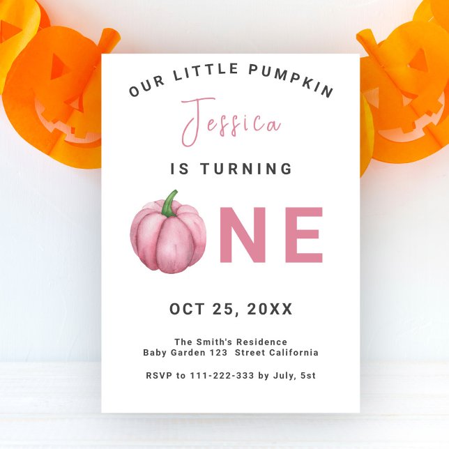Baby Pumpkin 1st Birthday Party  Invitation (Creator Uploaded)
