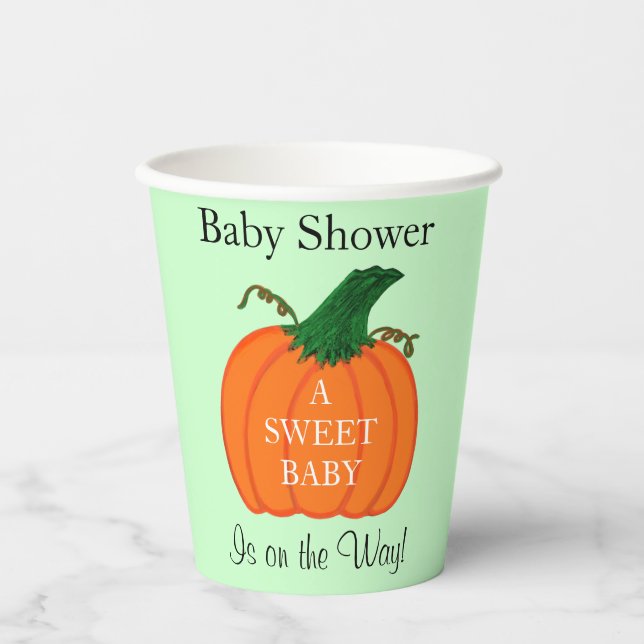Baby Pumpkin Baby Shower  Paper Cups (Front)