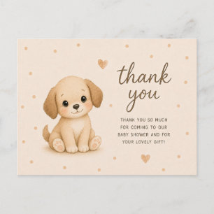 Baby Puppy Dog Baby Shower Thank You Postcard