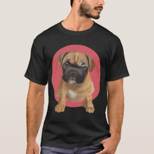 Baby puppy Pug art on salmon background T-Shirt
