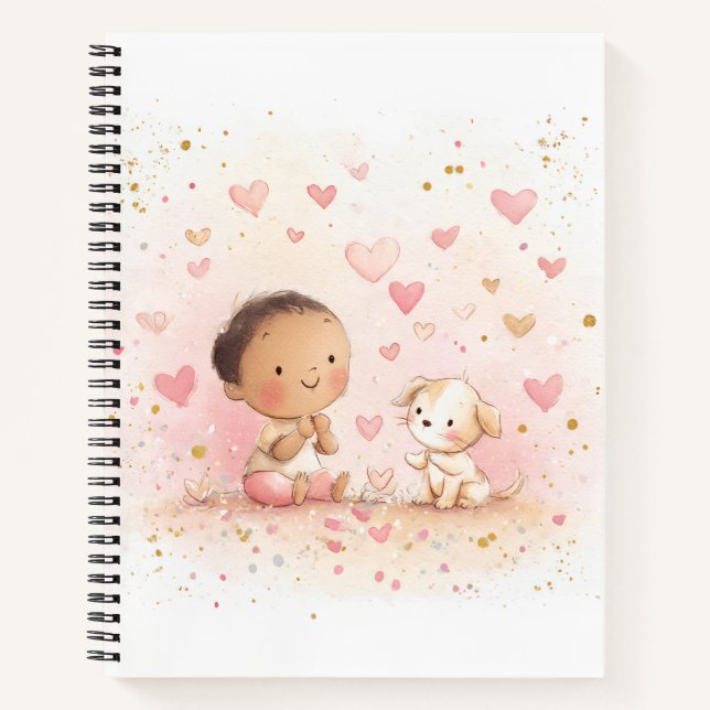 Baby & Puppy Valentine’s Notebook (Front)