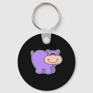 baby purple hippo key ring