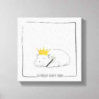 Baby Pygmy Hippo-Goodnight Sweet Prince Canvas Print