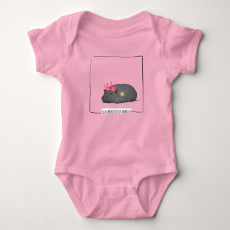 Baby Pygmy Hippo Princess Illustration Bodysuit