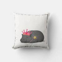Baby Pygmy Hippo Princess Throw Pillow