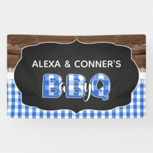 Baby Q Baby Shower Banner - Dark Blue
