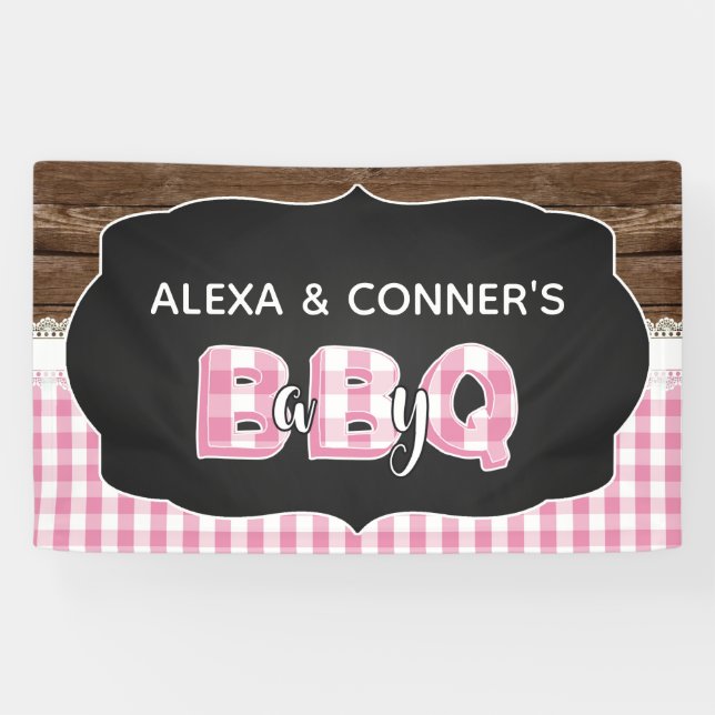 Baby Q Baby Shower Banner - Pink (Horizontal)