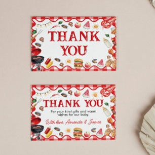 Baby Q Baby Shower BBQ Cookout Thank You Card