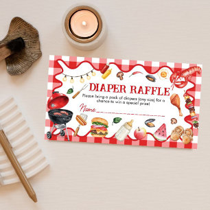 Baby Q Baby Shower BBQ Diaper Raffle Enclosure Card