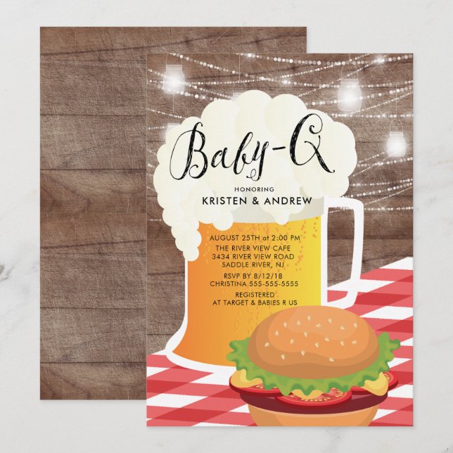 BABY - Q Baby Shower Invitation (Front/Back)