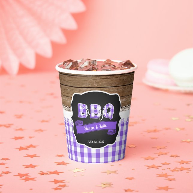 Baby Q Baby Shower Paper Cup - Purple (Insitu)