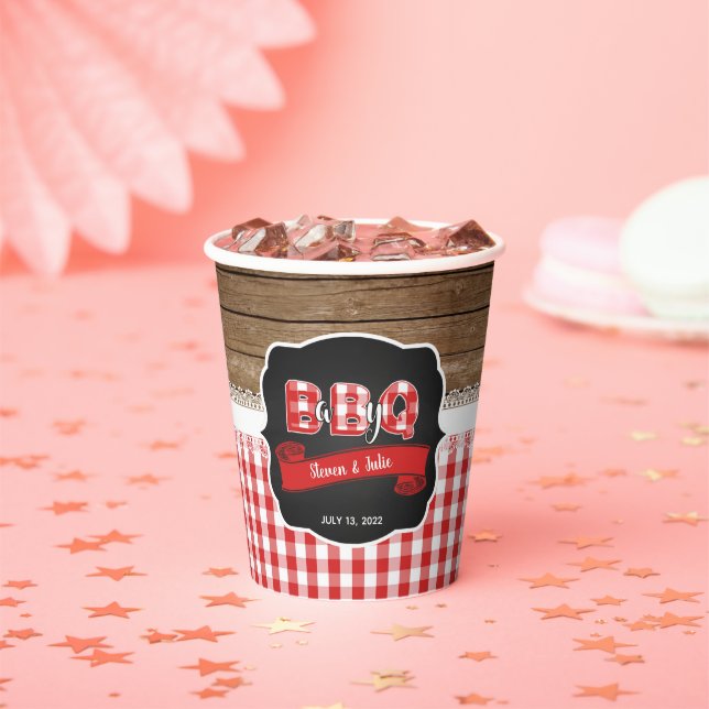 Baby Q Baby Shower Paper Cup - Red (Insitu)