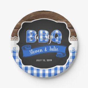 Baby Q Baby Shower Paper Plate - Blue