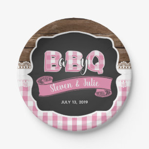 Baby Q Baby Shower Paper Plate - Light Pink