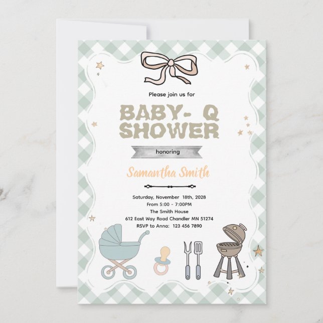 Baby Q Baby Shower party Invitation (Front)