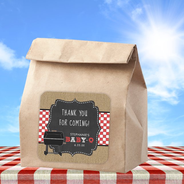 Baby Q baby shower thank you favour sticker RED (Creator Uploaded)