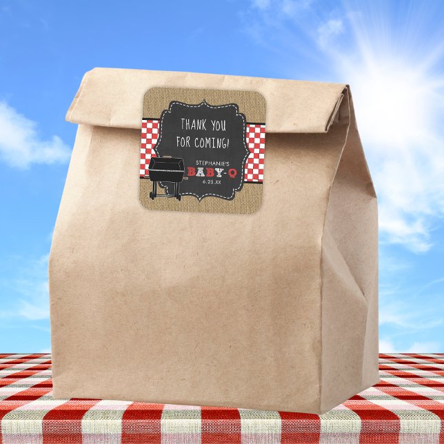 Baby Q baby shower thank you favour sticker RED (Creator Uploaded)