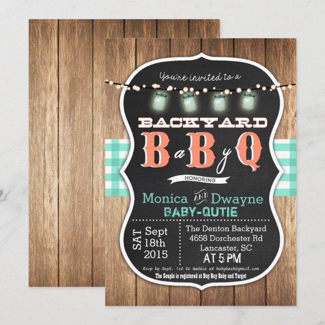Baby Q BabyQ Couples Shower BBQ Invitation (Front/Back)
