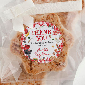 Baby Q Backyard Baby Shower BBQ Cookout Classic Round Sticker