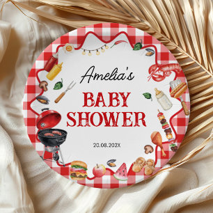 Baby Q Backyard Baby Shower BBQ Cookout Paper Plate