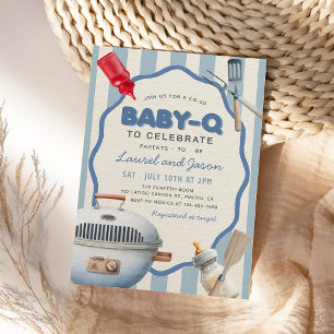 Baby-Q Backyard Baby Shower Invitation