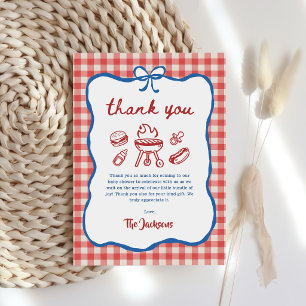 Baby Q Backyard BBQ 4th of July Baby Shower Thank You Card