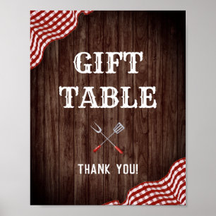 Baby Q Backyard BBQ Baby Shower Gift Table Sign