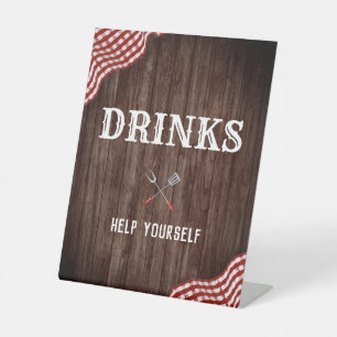 Baby Q Backyard BBQ Decorations Drinks Sign