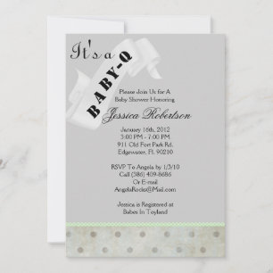 Baby Q Bar-B-Q Shower, Cute Invitation