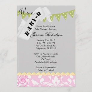 Baby Q Bar-B-Q Shower, Cute Invitation