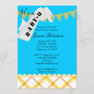 Baby Q Bar-B-Q Shower, Cute Invitation