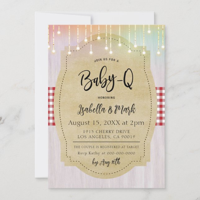 Baby-Q Barbecue Baby Shower Invitation (Front)