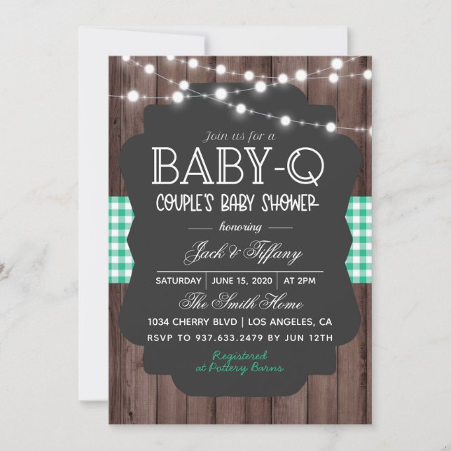 Baby-Q Barbecue Baby Shower Invitation (Front)