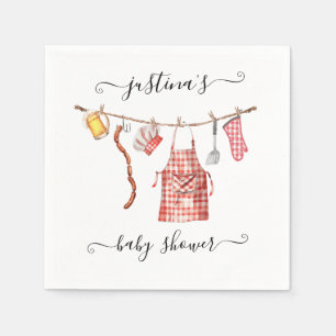 Baby-Q barbecue Clothesline Baby Shower Napkin