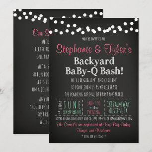 BaBy-Q BBQ Baby Shower Invitation and Book Card