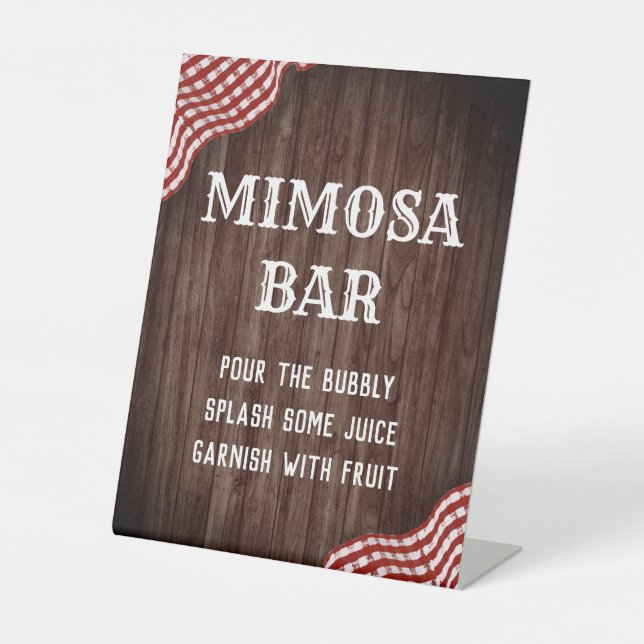 Baby Q BBQ Baby Shower Mimosa Bar Sign (Front)