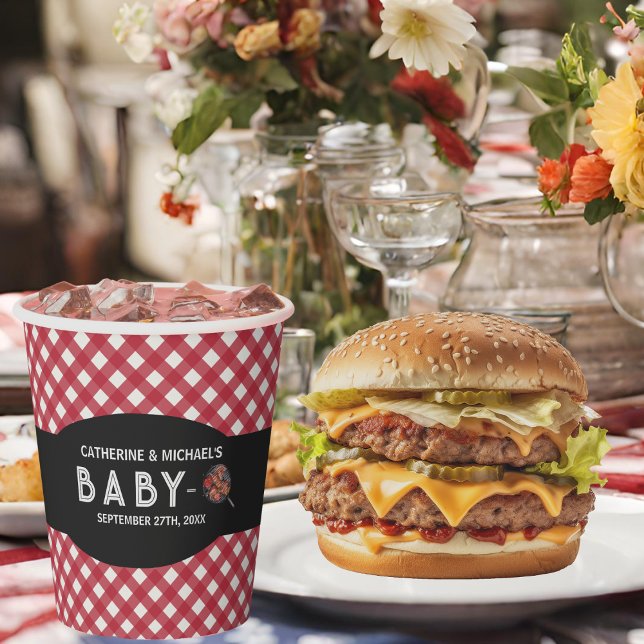 Baby-Q BBQ Barbecue Baby Shower Paper Cups (Creator Uploaded)