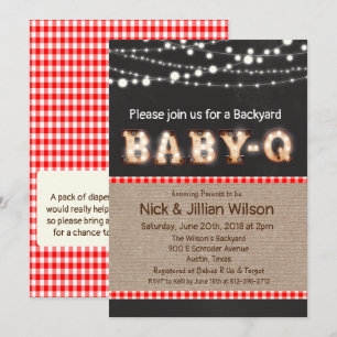 Baby Q BBQ Chalkboard Baby Shower Invitation