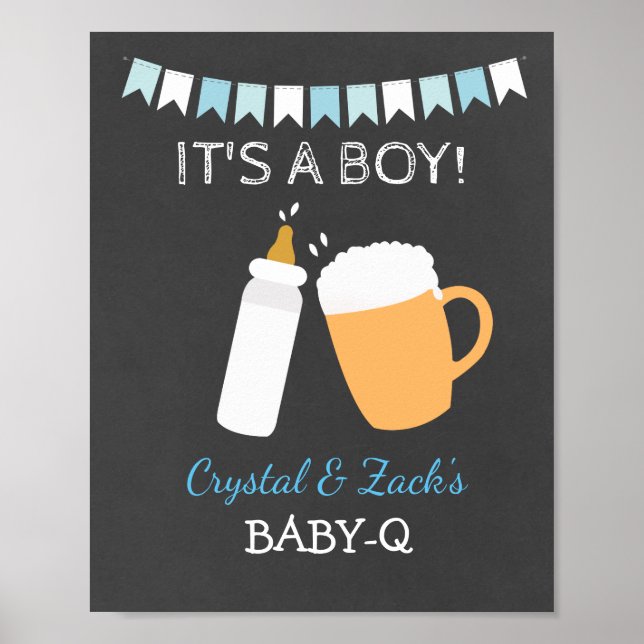BABY-Q Beer Baby is Brewing 8x10 Sign (Front)